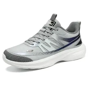 BDHJYDB Men's & Women's Lightweight Breathable Tennis Shoes - 2025 New Model, Odor-Free EVA Cushioned Arch Support, Low-Top Sneakers with Non-Slip Rubber Sole, Grey/Navy Blue Sneakers for Running, Gym, Casual Wear - Unisex Couple Style, Lace-Up Closure, A