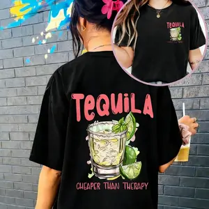 Tequila Shirt Funny Drinking Tee Gift For Tequila Lover Cheaper Than Therapy Tshirt Summer Day Drinking Shirt