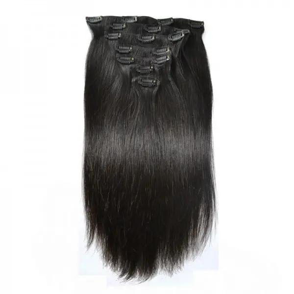 Pretty Lady 7 Pcs/set Natural Color Raw Human Hair Straight/Body Wave/Deep Wave/Natural Wave Clip In Extensions 100grams