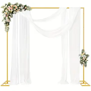 Deluxe Square Backdrop Stand - Adjustable, Durable, And Portable Rectangular Metal Frame For Wedding, Birthday, And Party Decorations - Ideal For Photo Booth Background, Ceremony, And Garden Arbor Decor