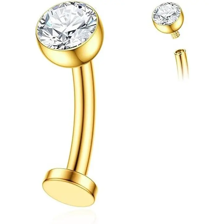 14G Titanium Floating Belly Button Rings for Women Flat Back Belly Rings 8mm/10mm/12mm/14mm Belly Piercing Jewelry