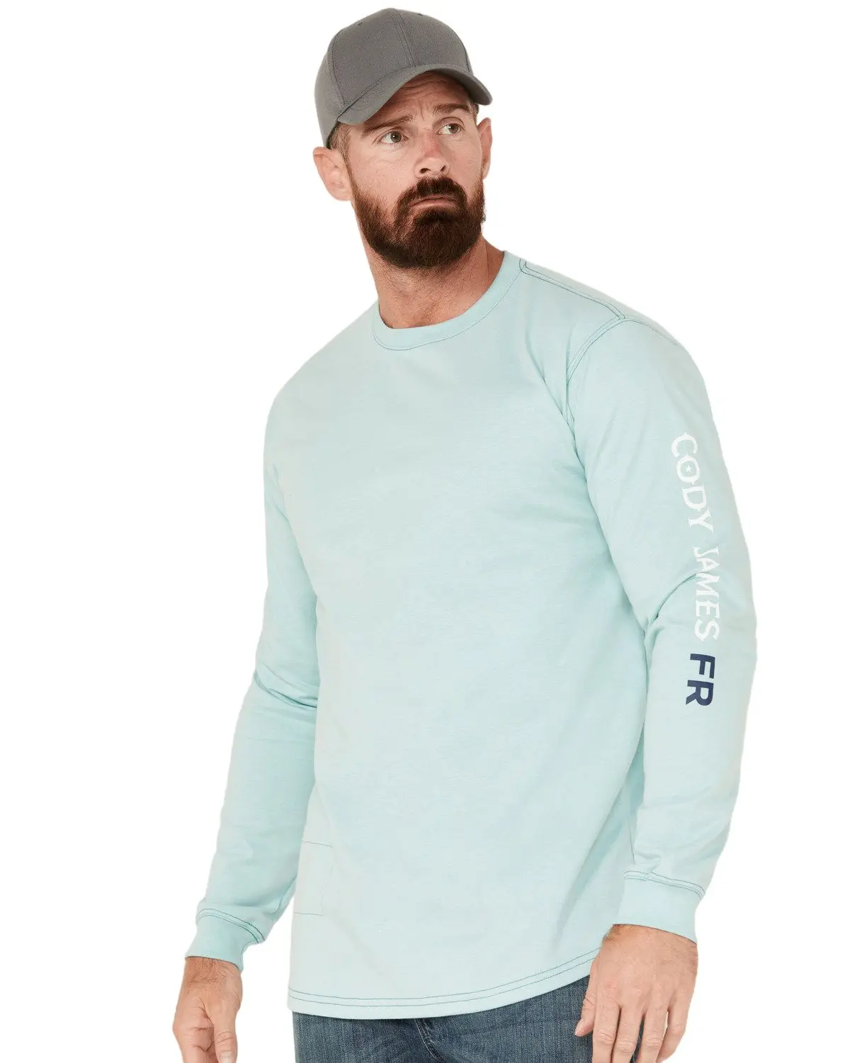 Cody James Men's Men'S Fr Logo Long Sleeve Stretch Work T-Shirt Tall - Cjfrf19k2-Aqua-Tll
