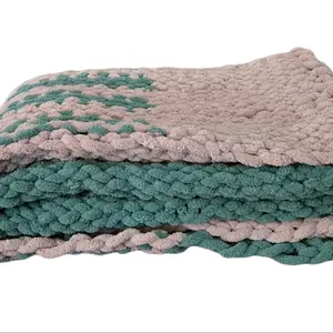 Chenille Yarn Soft and Warm Chunky Knit Blanket - 50x60 Throw Blanket