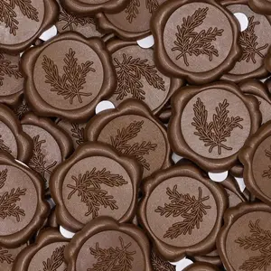 Wax Seal Stickers for Envelope Seals, 50pc Chocolate Brown Self-Adhesive Wax Stamp Stickers for Wedding lnvitations, Cards Envelopes Seal