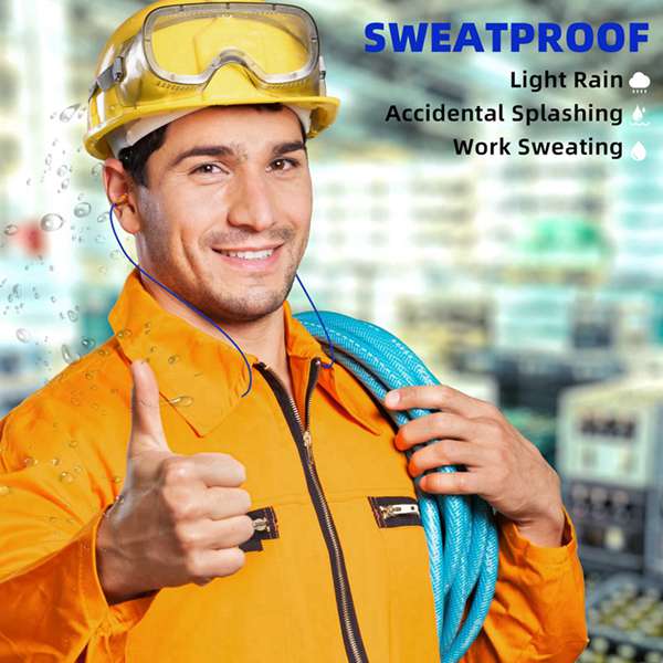 Bluetooth Earphones for Outdoor Climbing and Factory Work Neckband Wireless Earplugs with Microphone and Control Functions Clip Color Random Buckle Style Color Random