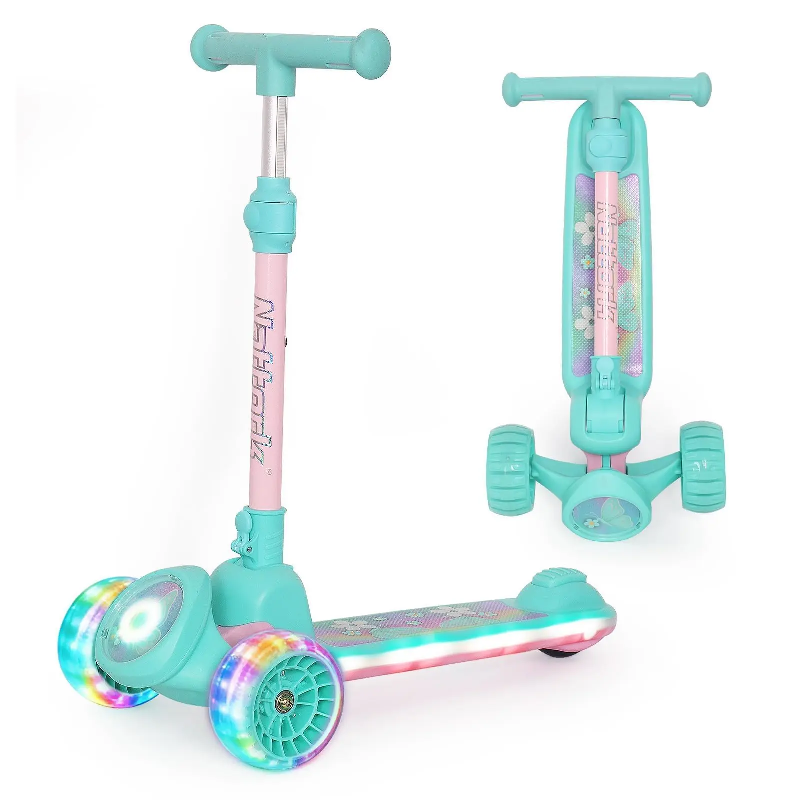 3 Wheel Kids Scooter for Toddlers Ages 3+ | Lean-to-Steer, Adjustable Height, Foldable Beginner Scooter for Boys Girls Indoor Outdoor