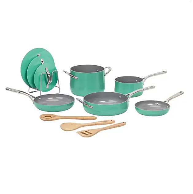 Cuisinart Culinary Collection 12-Piece Cookware Set, PURELYCERAMIC Nonstick Pots and Pans, Induction Compatible, Dishwasher Safe, Stainless Steel Handles, 2.5Qt Saucepan, 3.5Qt Saute Pan, 6Qt Stockpot, 8in & 10in Skillets
