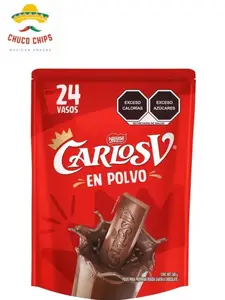 Nestle Carlos V in powder in a bag. New recipe. Makes 24 cups of delicious chocolate milk. Great for baking too