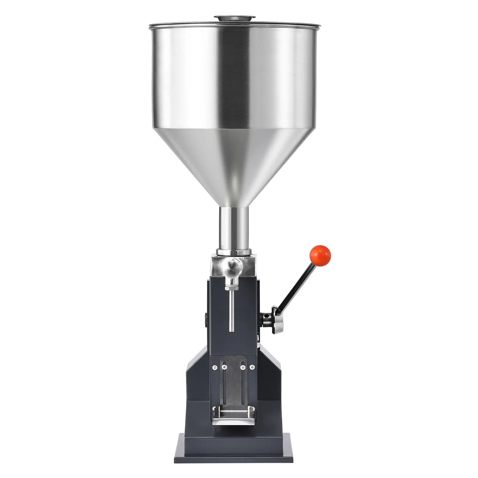 Manual Paste Liquid Filling Machine, 5-50ml Bottle Filler, Adjustable Bottle Filling Machine, Stainless Steel Liquid Filler with Hopper for Milk Water Juice Essential Oil Shampoo Cosmetic Honey