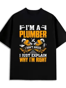 Cotton Plumber'S Pride Funny Humor T-Shirt | 100%, Black, Breathable, Crew Neck, Short Sleeves, Perfect for Summer Outdoor Activities and Leisure Wear, Vintage New Years Gift