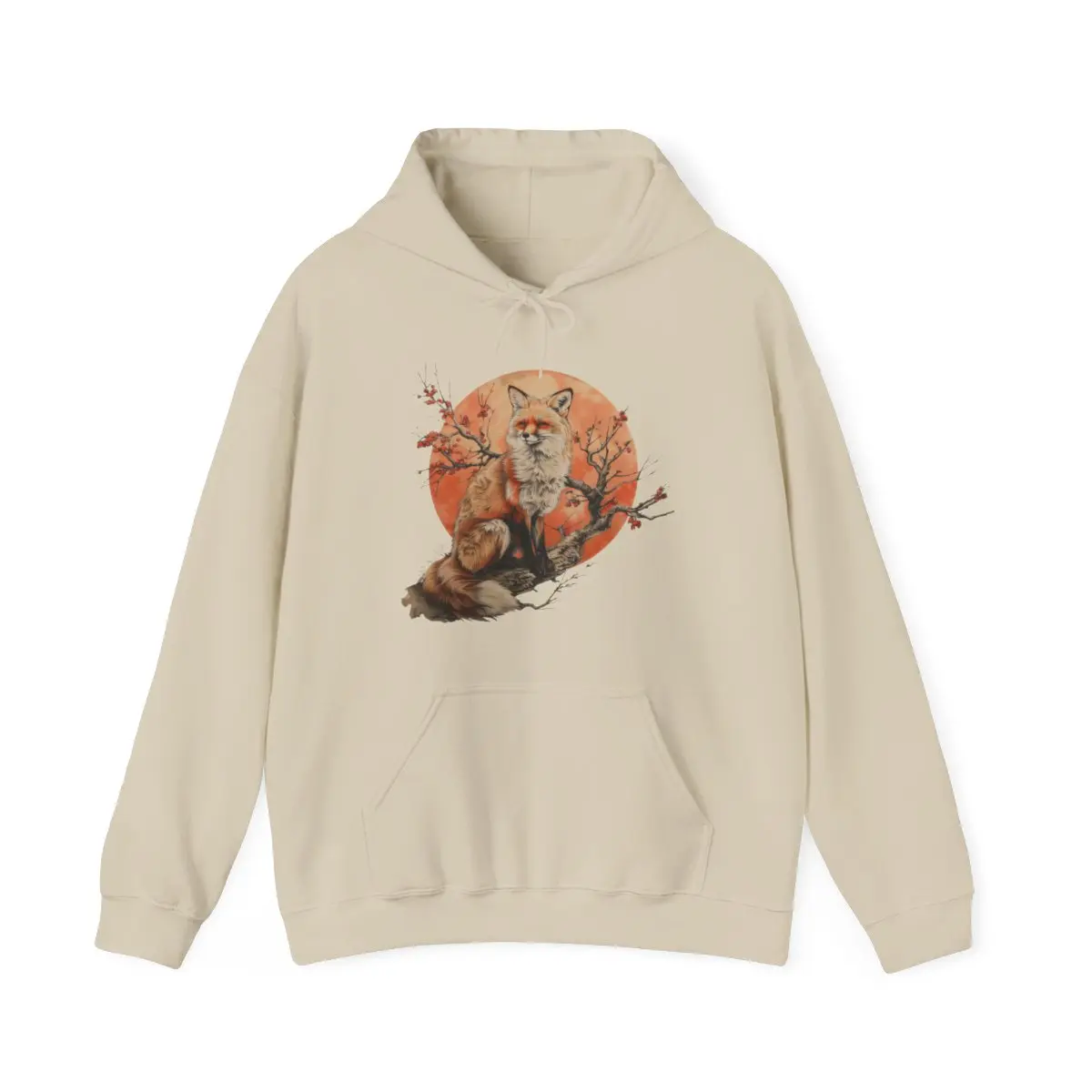 Night of the Fox Sweatshirt, Japanese Text, Japanese Print Art Fashion, Japanese Poem, Fox Art, Fox Hoodie Classic Cotton Stylish