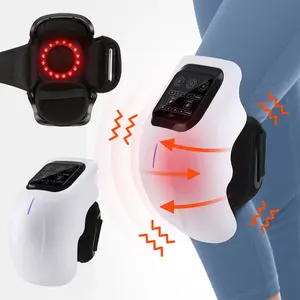 Heated Knee Massager Cordless 4 Heating Levels 4 Vibration Modes Electric Massage Knee Pad Hot Compress Knee Massage for Joint Discomfort