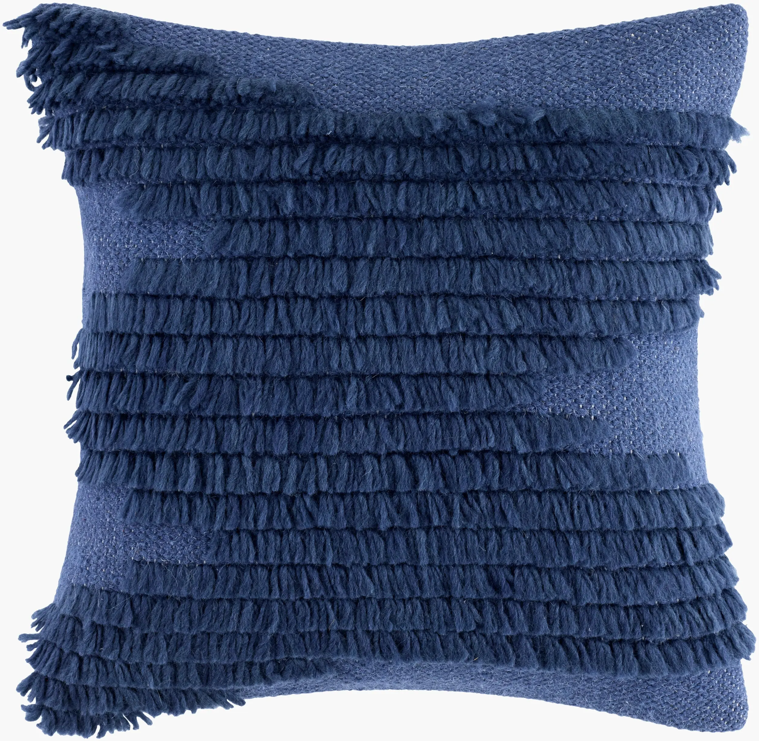 Navy Blue Modern Accent Pillow with Cotton Details for Sofa Bed, Accent Chair