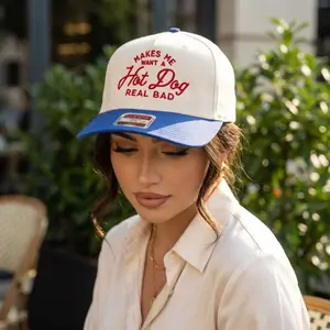 Makes Me Want a Hot Dog Real Bad Cap – Funny Retro Trucker Hat, Cute Food Lover Aesthetic, Casual Streetwear Snapback, Unisex Gift
