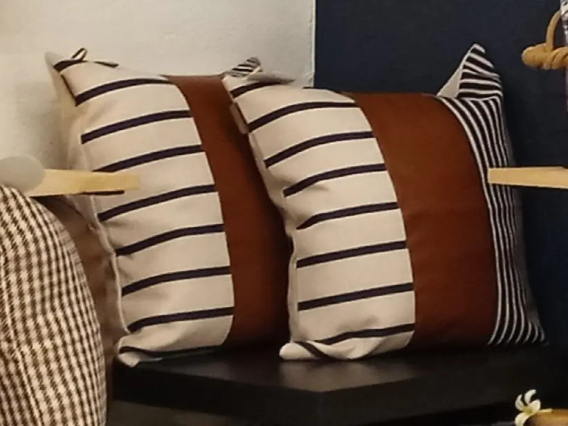 M&CNY Faux-Leather Patchwork Pillow- 'The Hamilton'