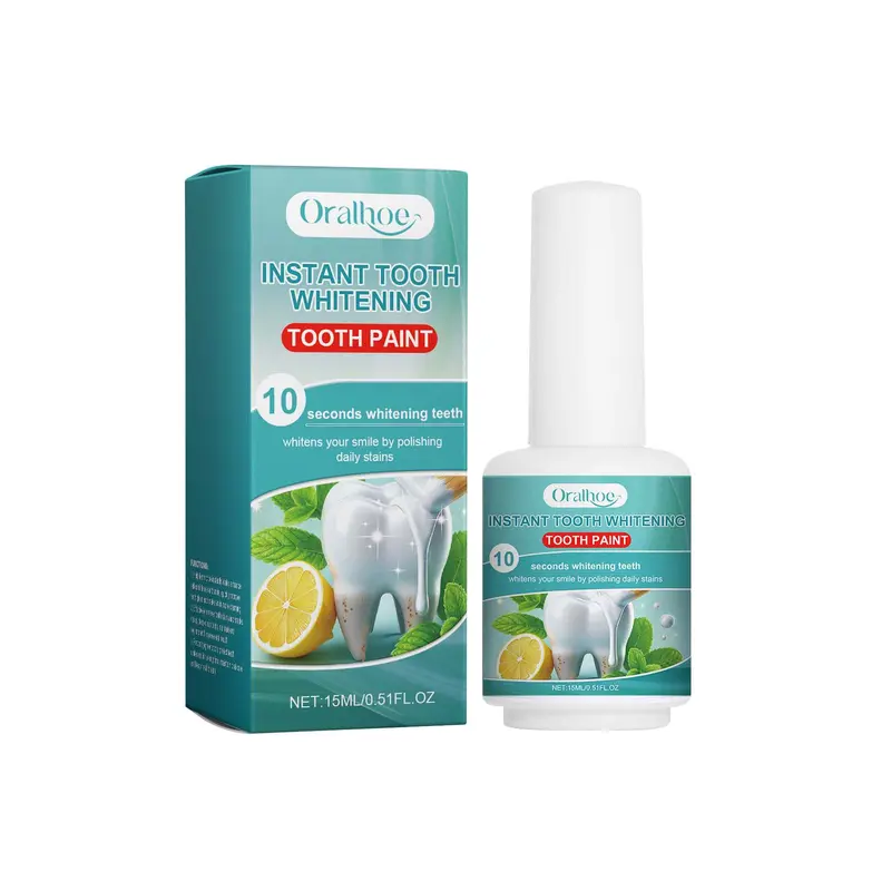 Oralhoe Teeth Cleaning Paint Gentle Cleaning Teeth Tartar Natural Shine Long-lasting Fresh Care Solution Natural Whitening Peppermint