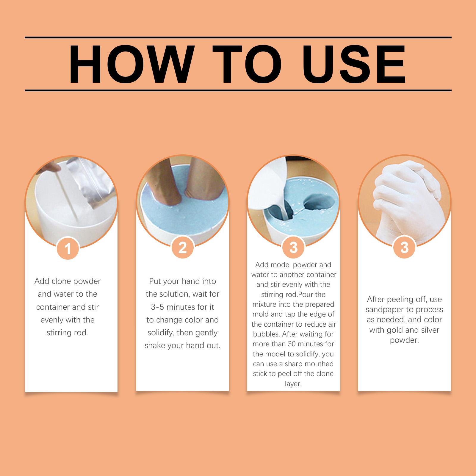 Dowmoo 3D Plaster Model Set Hand Mold Powder Clone Powder 3D Hand Model Making Model Plaster Hand Mold