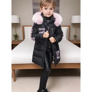 Girls' Winter Coat - Long Hooded Parka Jacket with Zipper Closure, Machine Washable Cold Weather Outerwear, Non-Stretch Fabric for Everyday & Formal Events - Girls' Outerwear,Schoolage Kids,  Girl Winter Coat, Winter Coat For Girl, Coat For Girl Autumn
