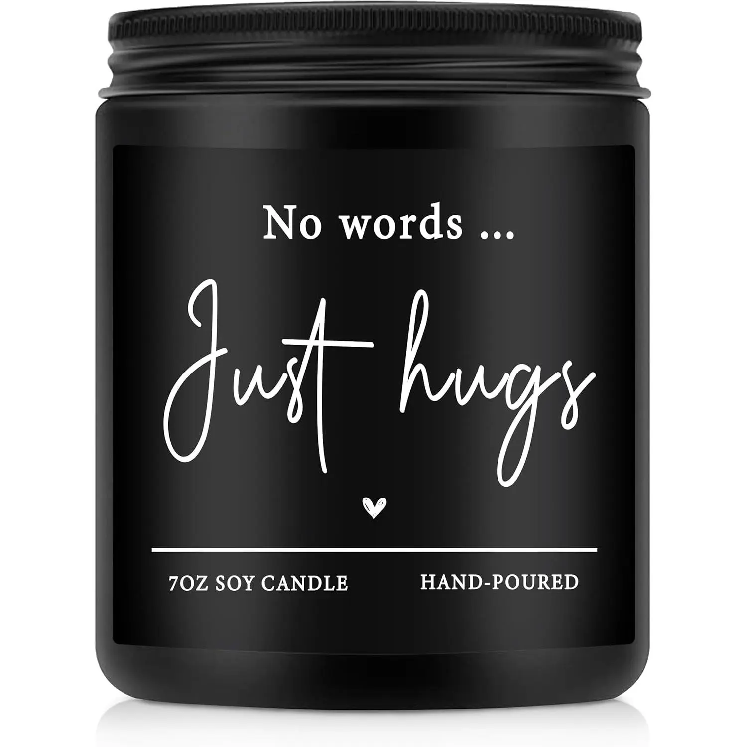 Sympathy Gifts for Loss of Loved One-No Words Just Hugs Lavender Scented Candle, Bereavement  Idea, Memorial, Grief, Thinking of You, Get Well, Comfort Condolence  (Black)