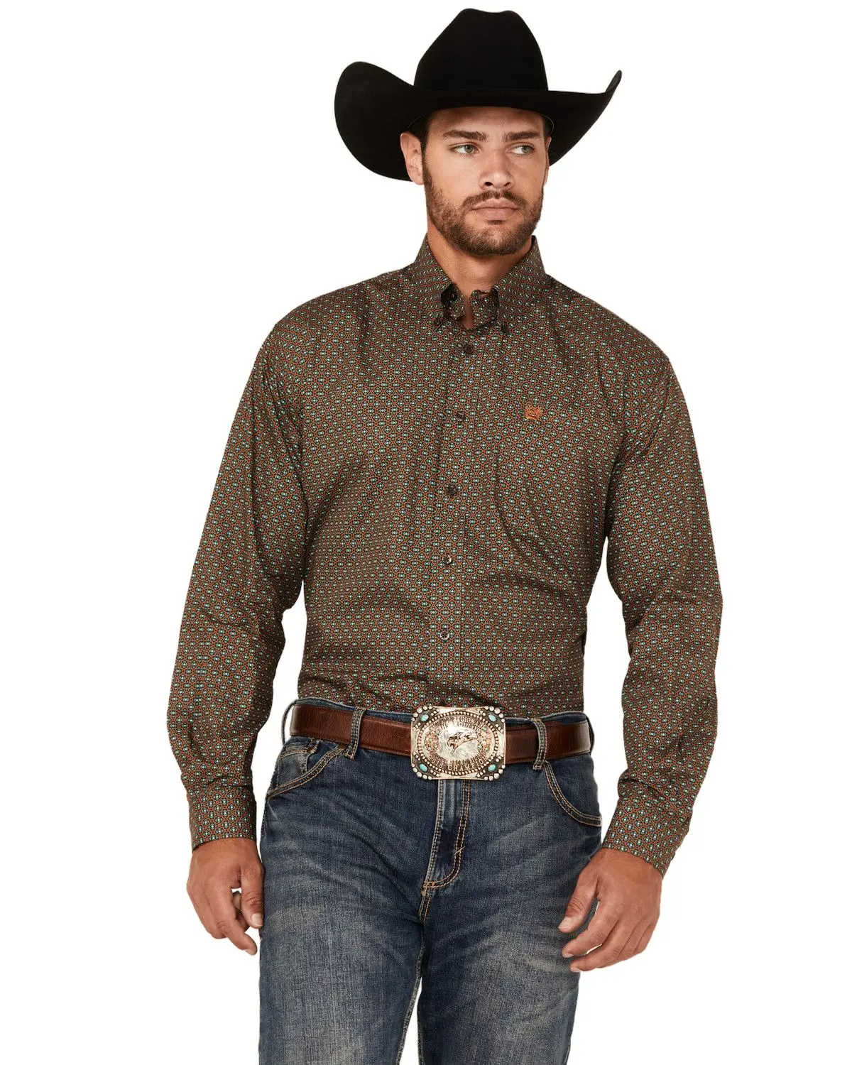 Cinch Men's Men'S Geo Print Long Sleeve Button-Down Western Shirt - Mtw1105825