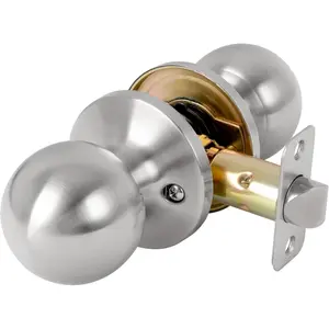 Passage Door Knob - Closet Door Knobs, Keyless Doorknob Interior Door Knob Without Lock for Hallway, Satin Nickel Matte Black outdoorfun