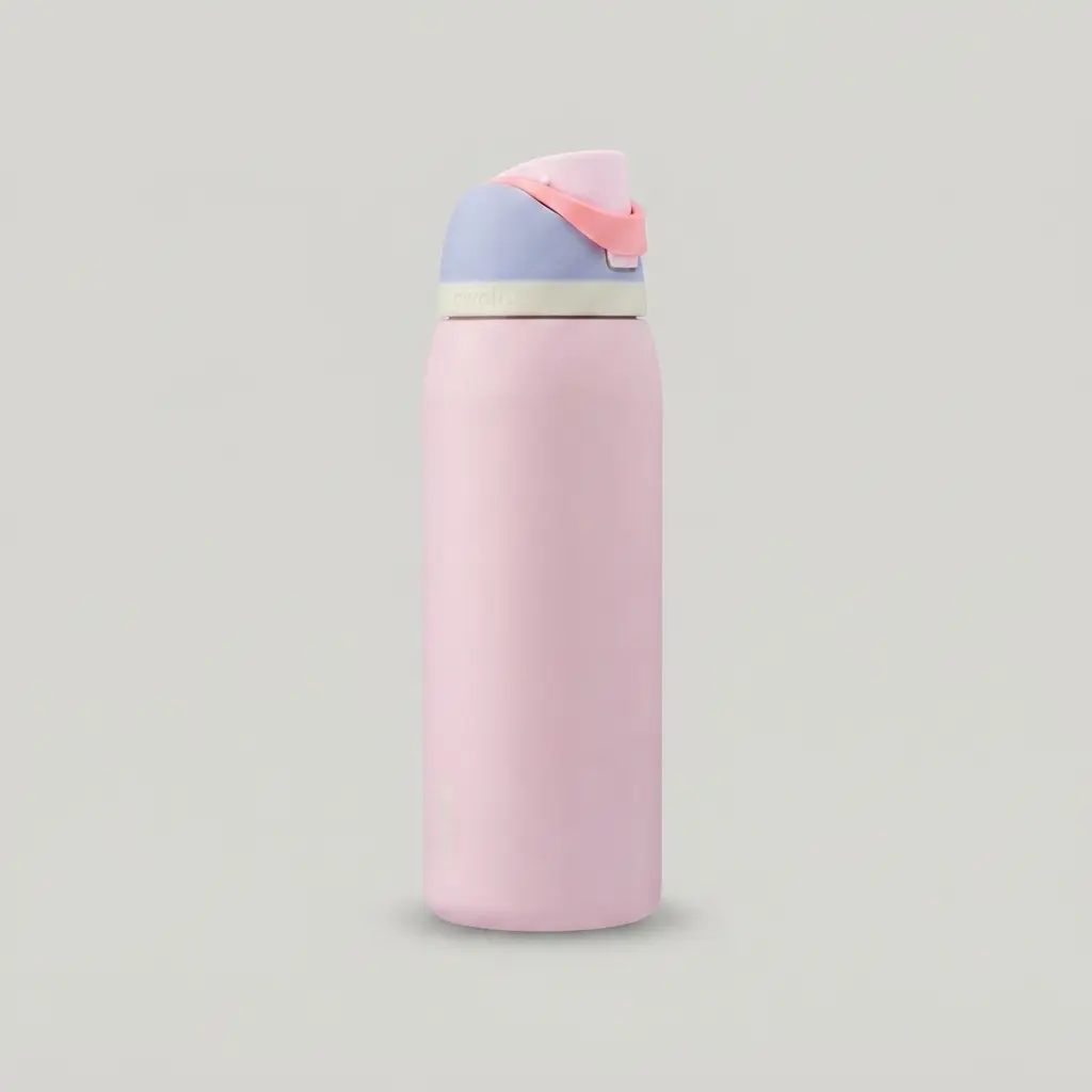 Owala 32oz FreeSip Water Bottle, Light Pink & Blue Insulated Stainless Steel Bottle, Leakproof Reusable Sports Flask, Double Wall Vacuum Water Bottle, Gym Hiking Travel Hydration Bottle, Gift for Her
