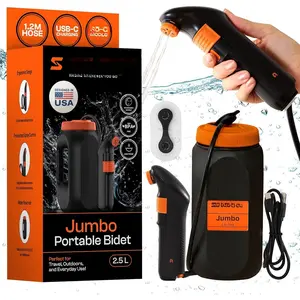 Portable Bidet for Travel & Camping - Electric High  Rechargeable Bidet for Women & Men | 2.5L Bottle | 1300ML/Min Flow | USB-C | 1600mAh  |  Brand -  Mate  (Black)