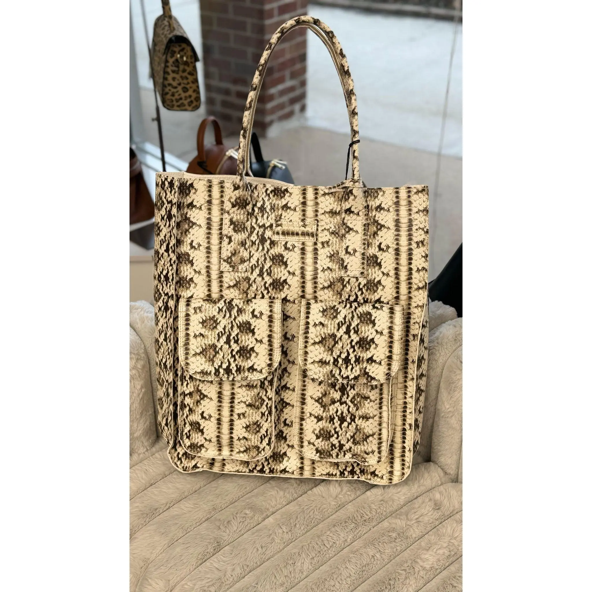 Python Artisano Genuine Leather Shopper
