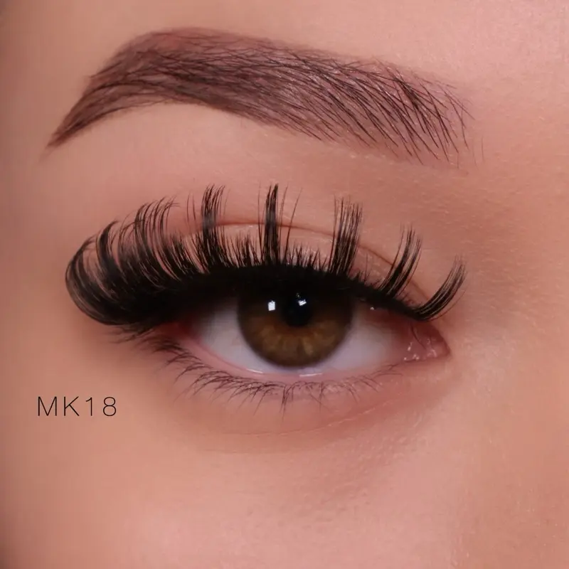 KDBLASHES MK18 - Mega Volume Spiked Extension Strip Falsies  - 1 Pack of 5 Lashes Full wispy Cat Eye Effect