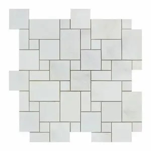 Calacatta Prestige (Asian Statuary) 12x12 Mini Versailles Pattern Polished/Honed Tile