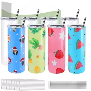 Sublimation Tumblers  Blank Tumblers for Sublimation Skinny Bulk Double Wall Insulated Cups with Individually Gift Boxed and Shrink Wrap Films for Heat