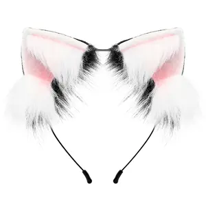 Cute Handmade Animal Ears Headband & Hair Clips – Soft Plush Design for Cosplay, Anime Events & Party Decor