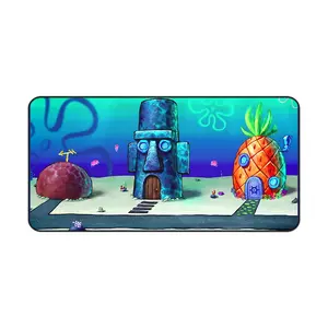 Pineapple House Desk Mat - SpongeBob SquarePants Under the Sea Mouse Pad - Aesthetic Vibrant Gaming Surface - Kids & Adults Cartoon Office Decor