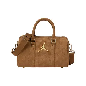 Jordan Monogram Checkerboard Suede Bucket Boston Bag for Men and Women in Light Brown
