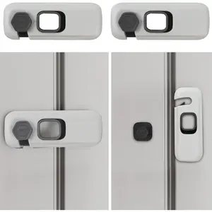 2Pack  Proof Refrigerator Lock,Fridge Locks for  with Sticky Adhesive Pads, Safety Locks for Fridges, Cabinets, Drawers, Double Doors and More (2 Pack)