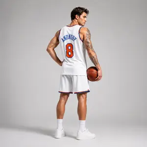 "Anunoby 8 Playoff Edition" New York Style Basketball Tank Top, Retro Sports Apparel