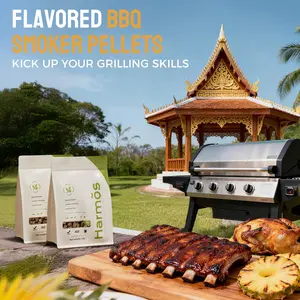 Harmos BBQ Wood Pellets Siam Voyager  2-Pack Lemongrass & Lime Smoker Pellets for Outdoor Cooking Oak, Hickory, Mesquite More Premium Pellets for Electric Pellet Grills Smokers