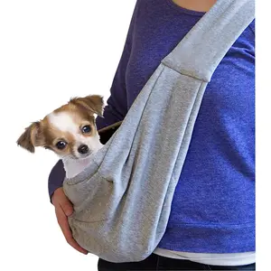 Dog and Cat Sling Carrier Little Pet Carrier Shoulder Crossbody Pet Slings for Outdoor Traveling Subway (Gray)