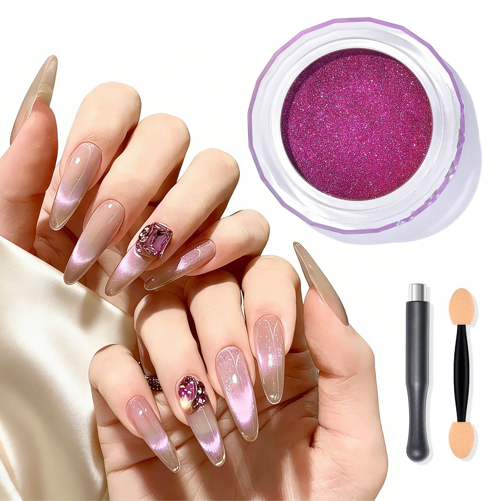 Garnet Cat Eye Chrome Powder