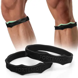 BASIC SUPPLY Patellar Tendon Support Strap - Silicone Patella Knee Brace for Teenager, Youth, Women & Men - Knee Band for Tendonitis Jumpers Running Sports Basketball Volleyball, 2 Pcs, Black, S&M