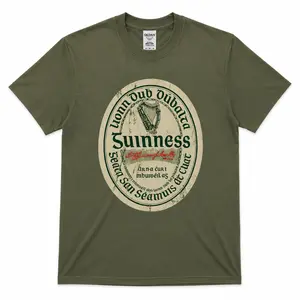 Guinness Beer Gaelic Label Vintage Graphic T-Shirt, Classic Irish Stout Brewery Tee, Retro Pub Style Shirt, Gift for Beer Lovers, Irish Heritage Apparel