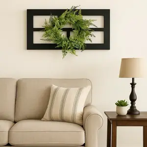 Antique Wood Frame Wall Decor Rustic Reclaimed Wood Window Frame for Home Decor 24x12 Inches Lightweight Sustainable Vintage Charm