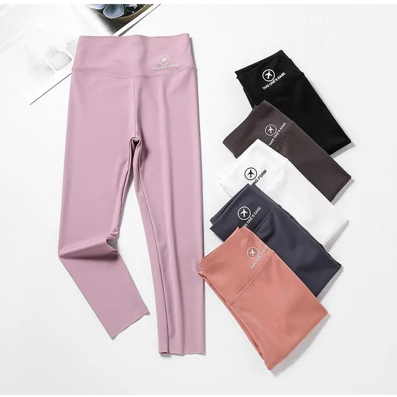 Girls' High Waist Activewear Leggings, Solid Slim Fit in Stretchy Elastane for Dance and Sports, Athletic