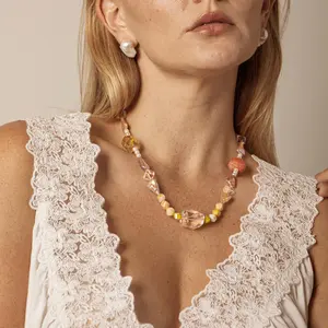The Harvest Whisper Necklace Fall Limited Edition Gemstone & Pearl Necklace with Red Persian Agate & Millet Pearls for Abundance & Gratitude