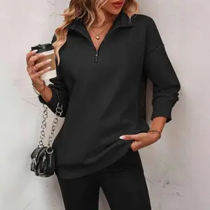 Women’s Fashion Half-Zip Long-Sleeve Sweatshirt Fashion Pullover Hoodie for Women