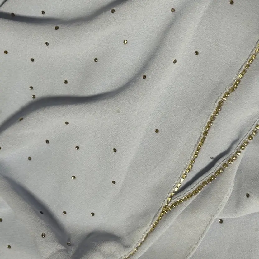 Sky Blue Chiffon Rhinestone Scarf for Women - Perfect for Summer, Beach, Festival, or Holidays vela hijab