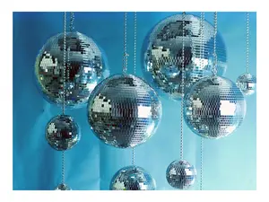 CalCastle Craft Disco Light Mirror Ball with Hanging Ring/String Multi Sizes 5", 6", 8", 10", 12"