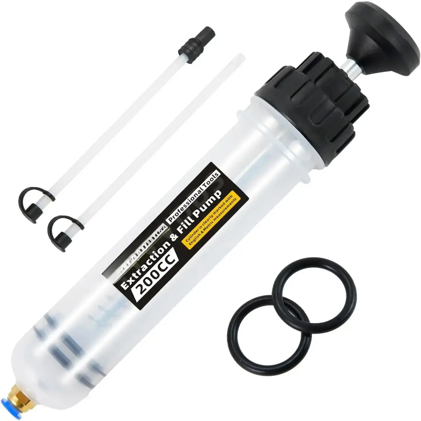 Automotive Fluid Extractor Pump, 200 cc Oil Extractor Pump with Hose, Sealed Upgraded Oil Change Pump, Lightweight Oil Suction Pump for Changing Transmission, Power Steering, and Brake Fluid