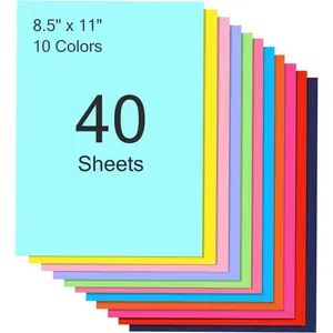 40 Sheets Colored Cardstock 10 Colors, 8.5x11 Color Cardstock Bulk,Construction Paper for Printing, Card Making, DIY , Crafts, Scrapbooking, Party Decorations