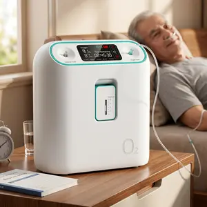 Rechargeable Mesh Nebulizer, Portable Oxygen Concentrator for Home Use - 2-9L Adjustable Flow, Quiet Operation, Compact Design
